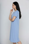 Zivame Farm Lore Knit Cotton Knee Length Night Dress - Chambray Blue — thumbnail 2